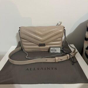 🎉HP🎉All Saints Sandstone Justine Quilted Leather Crossbody Bag